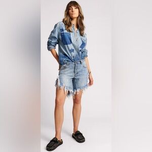 One teaspoon Frankies Low Waist Long Length Denim Shorts - Hollywood 22/US 0